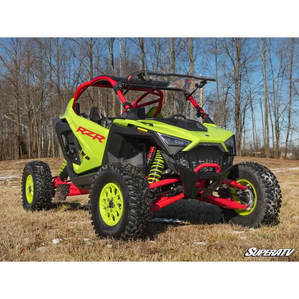 SuperATV Polaris RZR Pro R Scratch-Resistant Flip Windshield | FWS-P-PROR