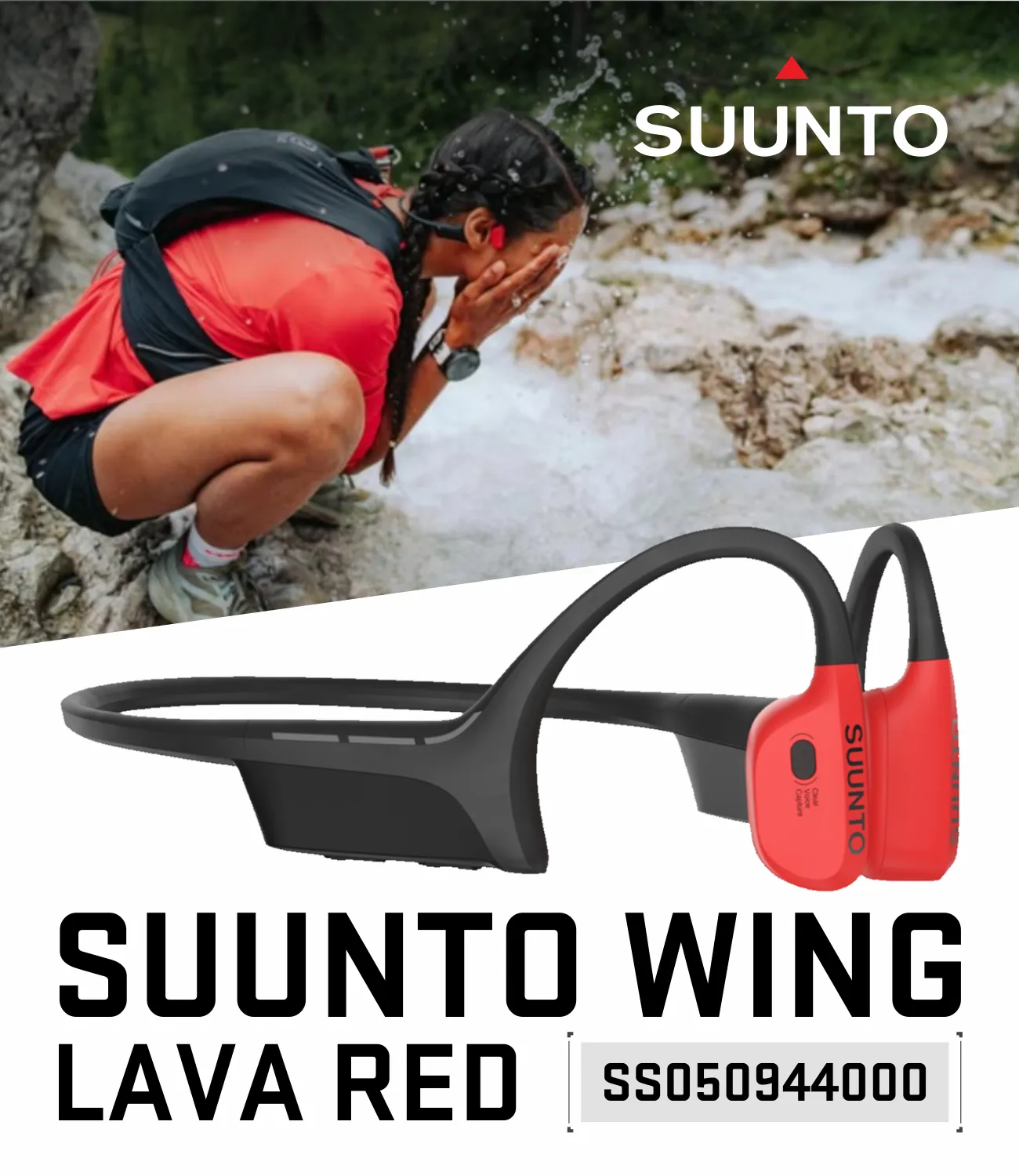 SUUNTO Wing Open-Ear Bone Conduction Headphone, Bluetooth Wireless Sport Headphone, Wearable4U