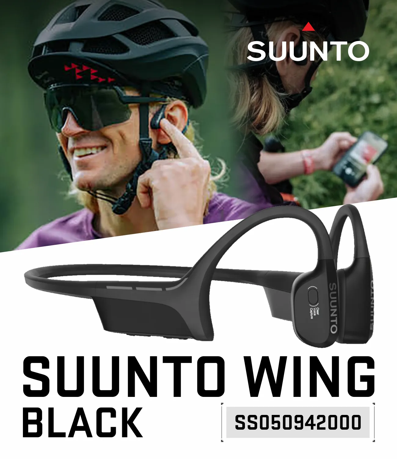 SUUNTO Wing Open-Ear Bone Conduction Headphone, Bluetooth Wireless Sport Headphone, Wearable4U