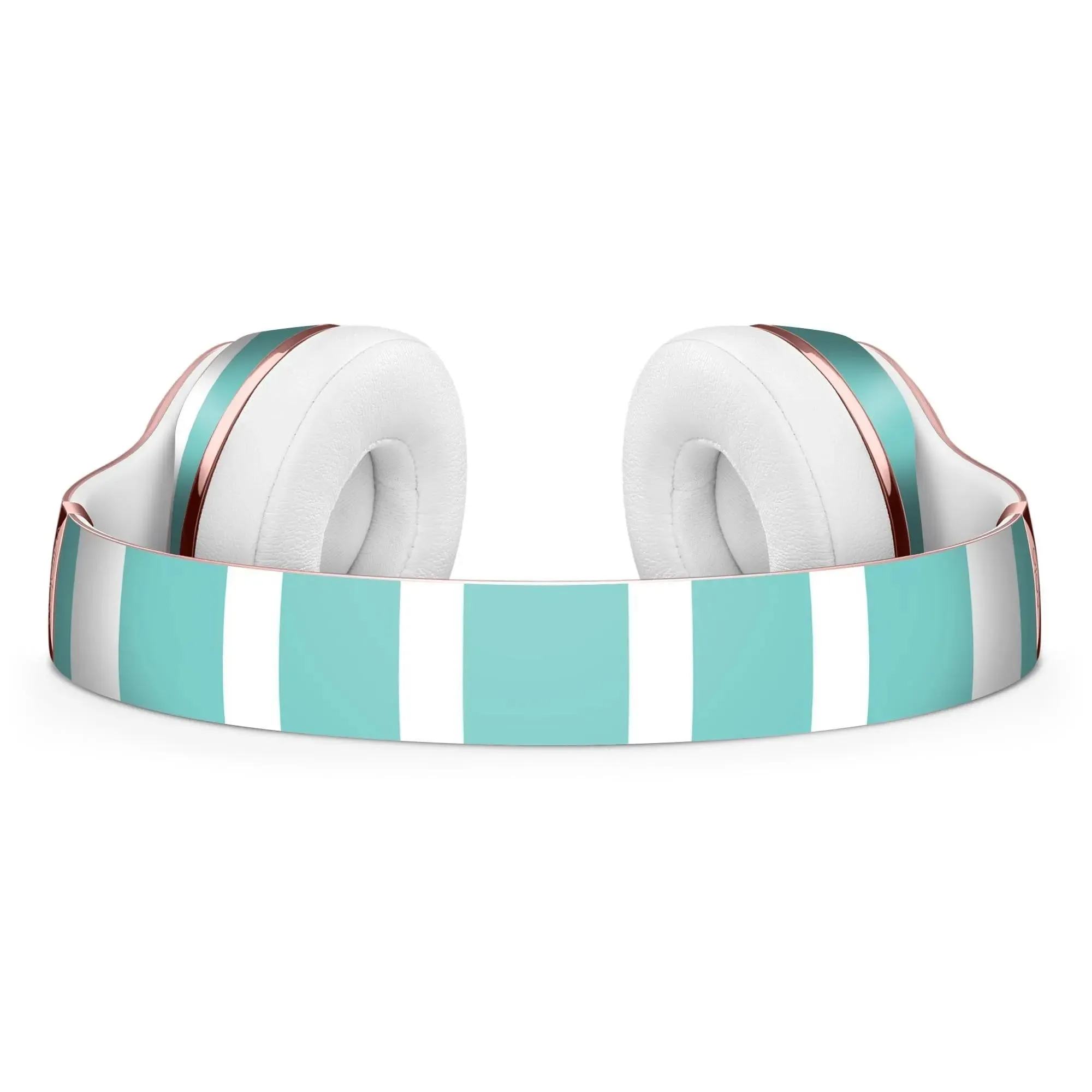 Teal and White horizontal Stripes Full-Body Skin Kit for the Beats