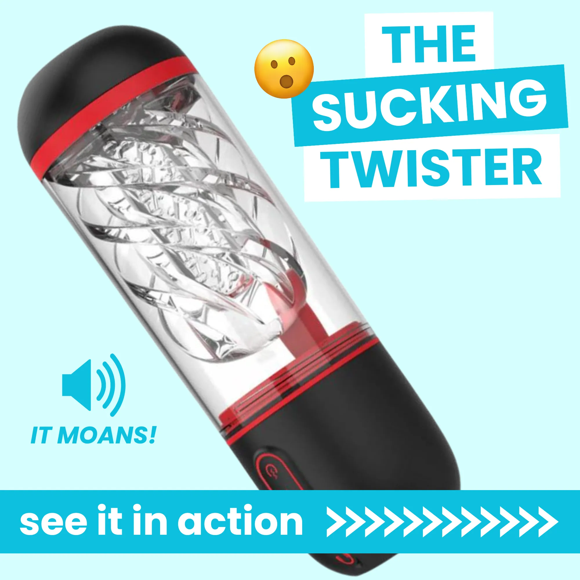 The Twister Sucking and Vibrating Hands-Free Masturbator - It Moans!