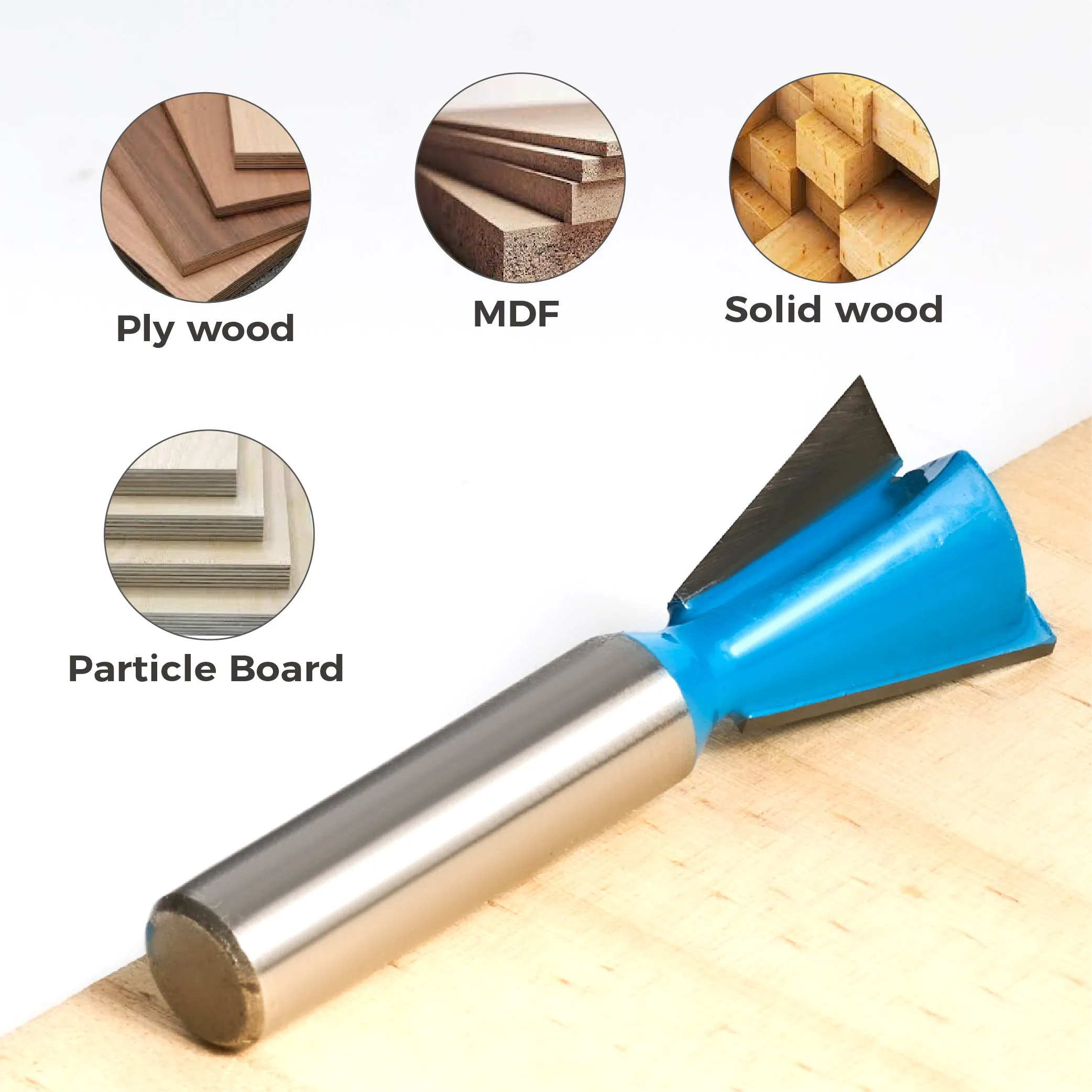 toolant Dovetail Router Bits , 5/16-Inch Shank 14 Degree 5/8-Inch, Carbide-Tipped Milling Cutter for Woodworking