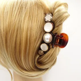 various button embellished hair claw acrylic hair clamp hair accessory for women