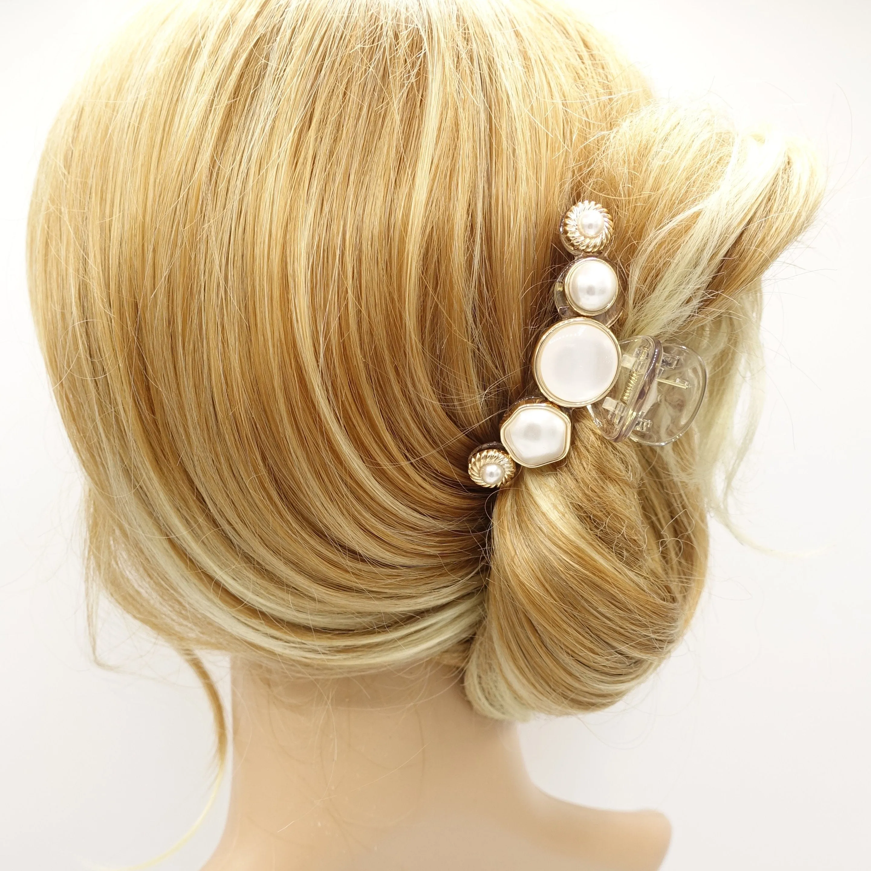 various button embellished hair claw acrylic hair clamp hair accessory for women