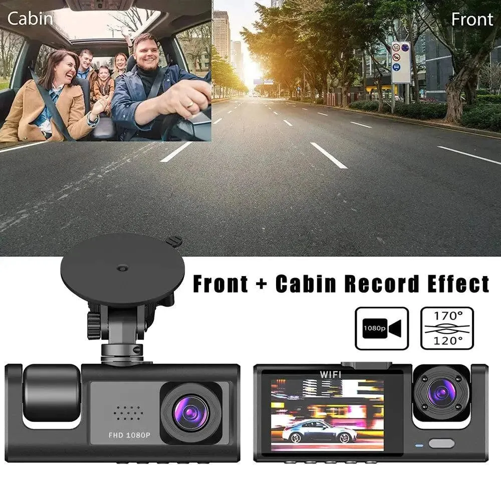 WiFi Dash Camera – 3-Way HD Car DVR