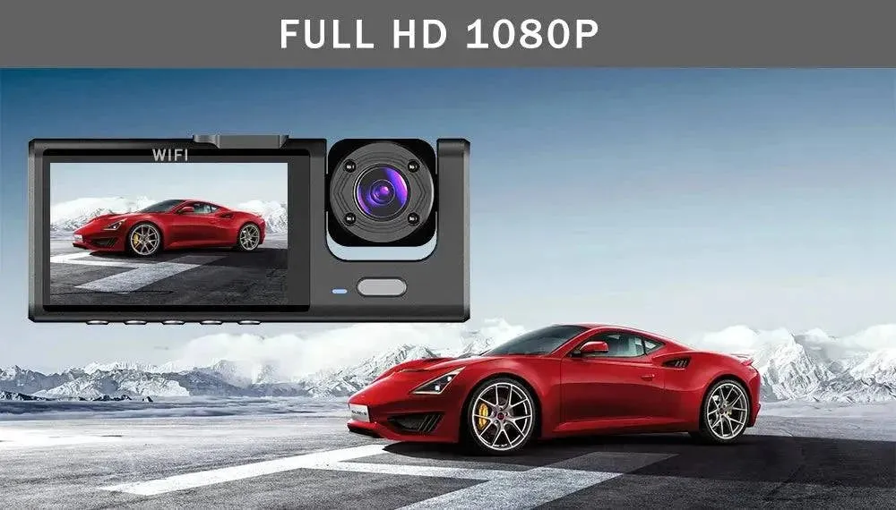 WiFi Dash Camera – 3-Way HD Car DVR