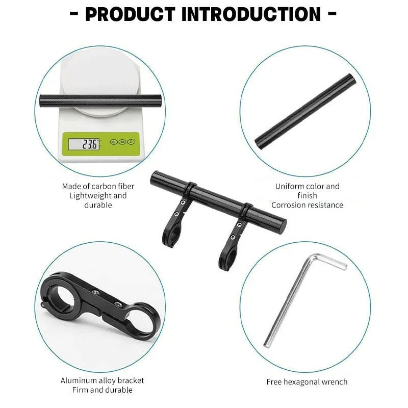 X-TIGER Bicycle Handlebar Extension Bracket Extender Frame Carbon Tube Double Extension Frame Bike Extension Frame Bicycle Clip