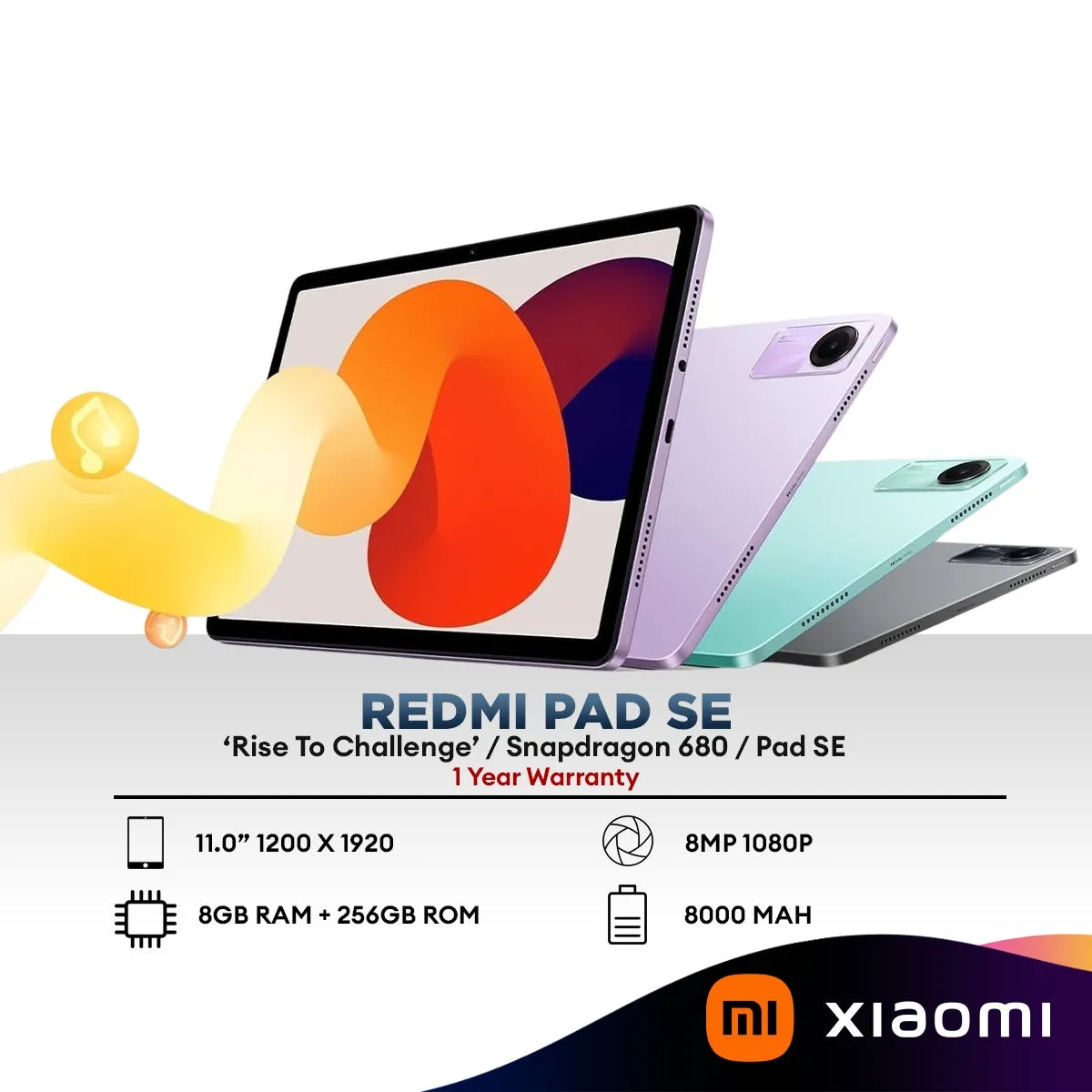 Xiaomi Redmi Pad SE 11.0" Tablet | 8GB RAM   256GB ROM | Snapdragon 680 4G | 8MP Camera | 8000mAh Battery